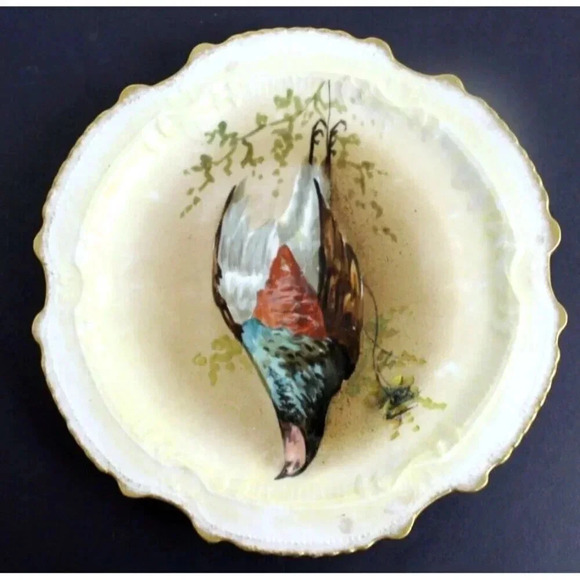 Vtg CIRCA 1896 - 1905 LRL LAVIOLETTE GAME BIRD PLATE LIMOGES FRANCE - Picture 1 of 2